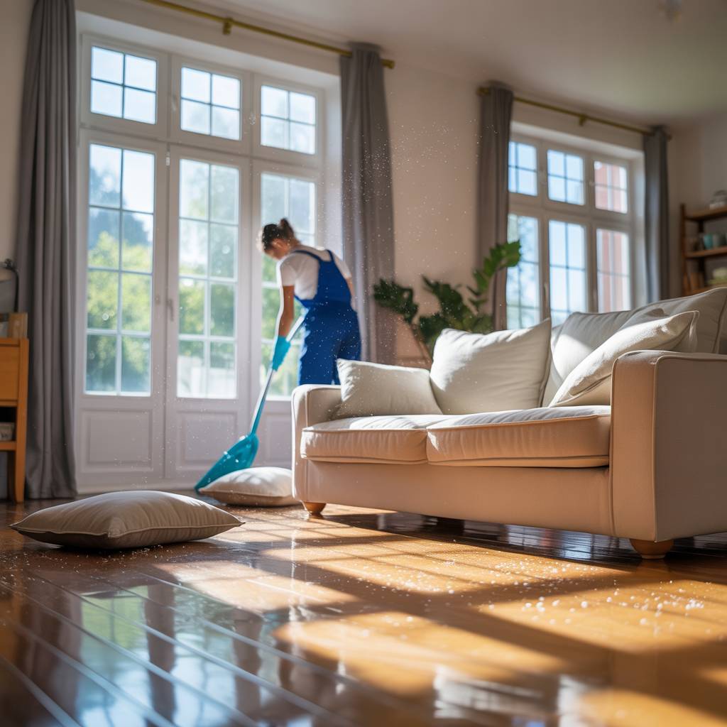 Professional cleaner making a Hyderabad home spotless